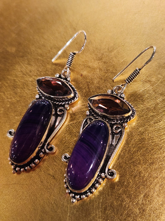 Purple Agate Earrings
