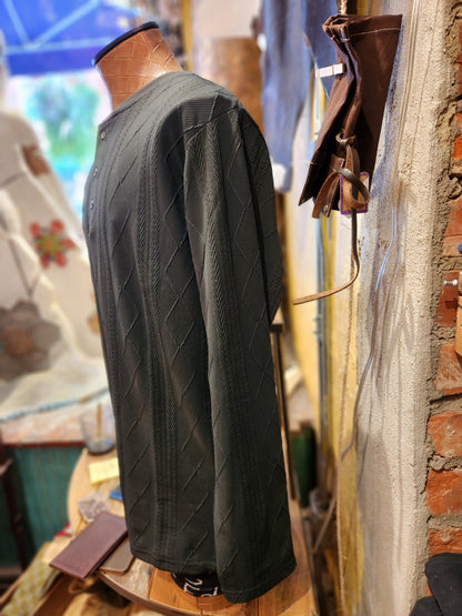 Mens Long Sleeve Henley ( charcoal)
