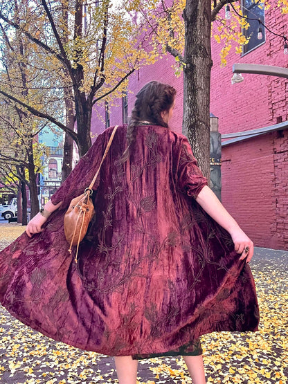 Velvet Long Duster (Choose Color)