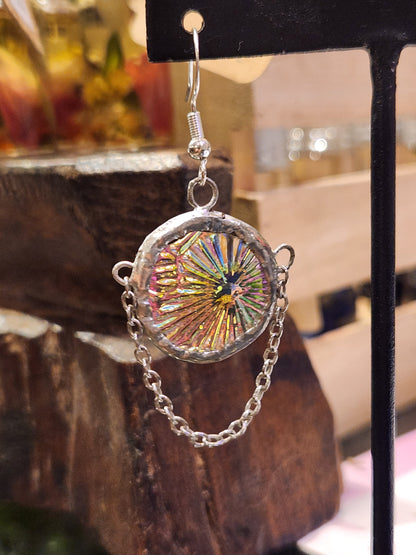 Circle Earrings (3) Pink Iridescent - *KC33