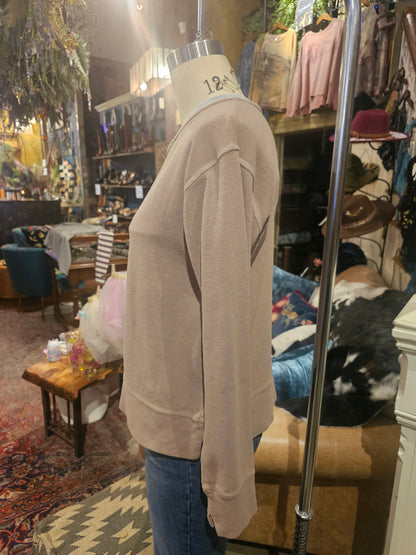 Cozy Crew Cropped Sweatshirt - Mushroom