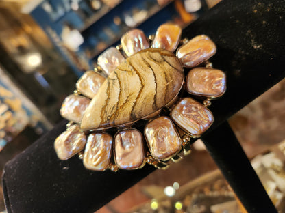 Jasper Statement Cuff with Shell Frame