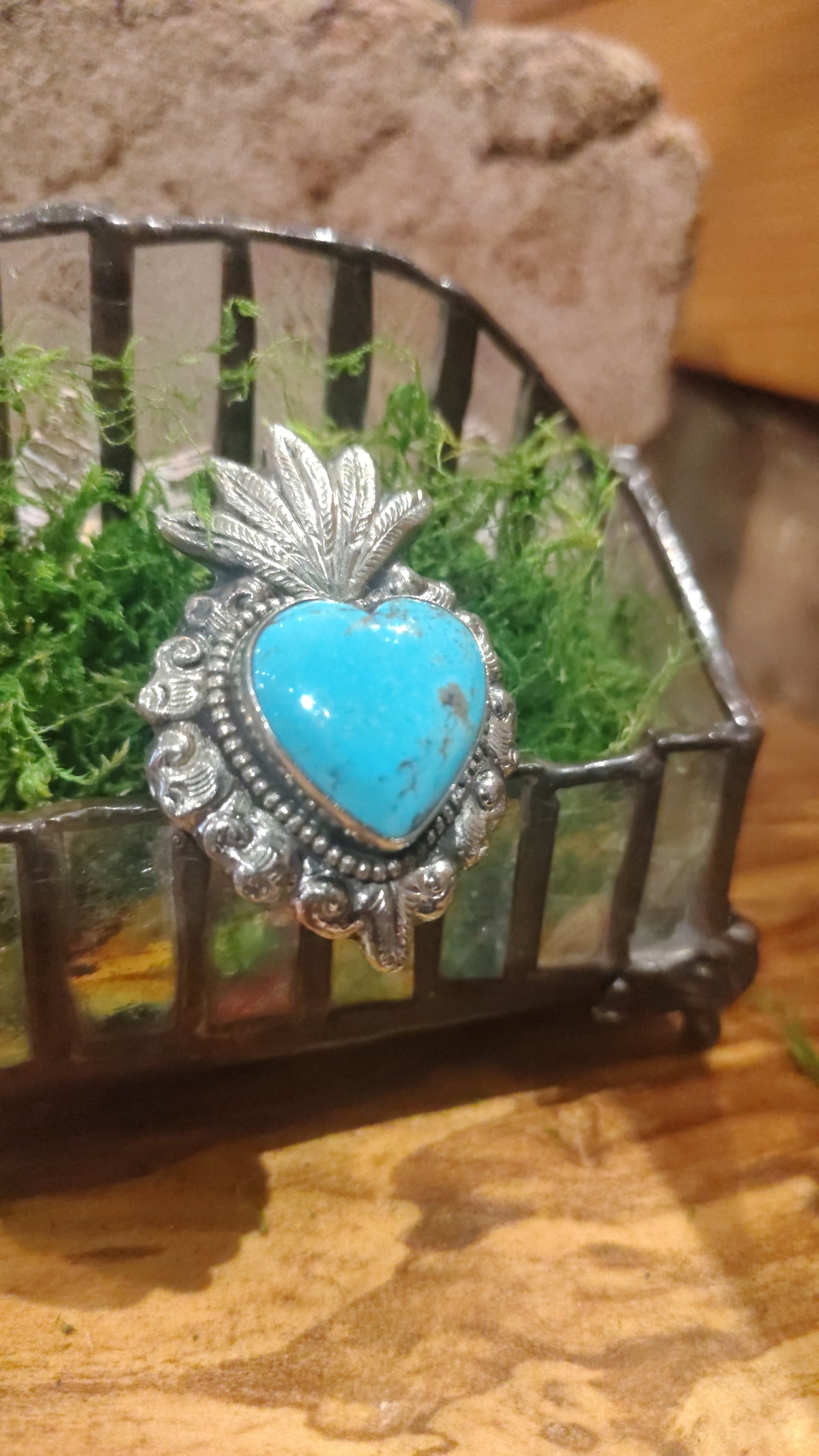 Turquoise Sacred Heart Ring