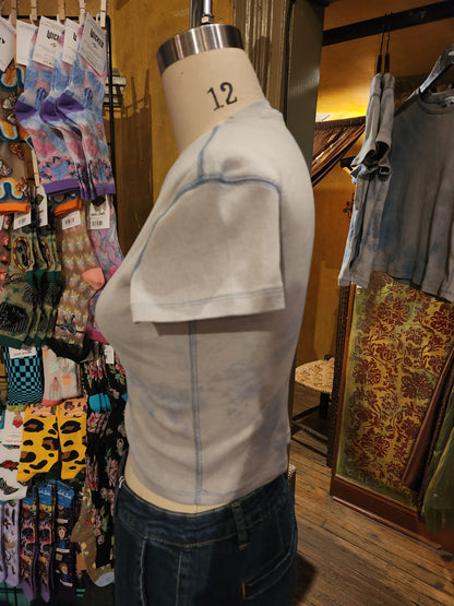 Hand Dyed 'Mimosa' Baby Tee - Grey