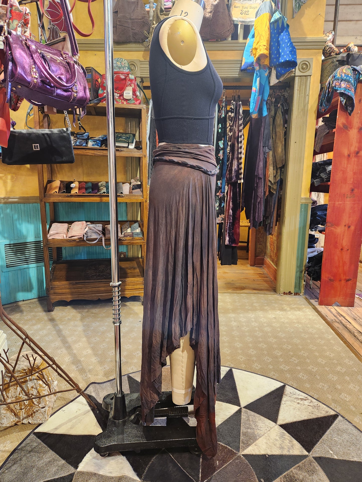 Maxi Athena Skirt - Brown w/ Braided Tie