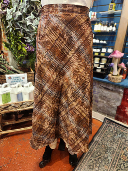 Corduroy Plaid Skirt