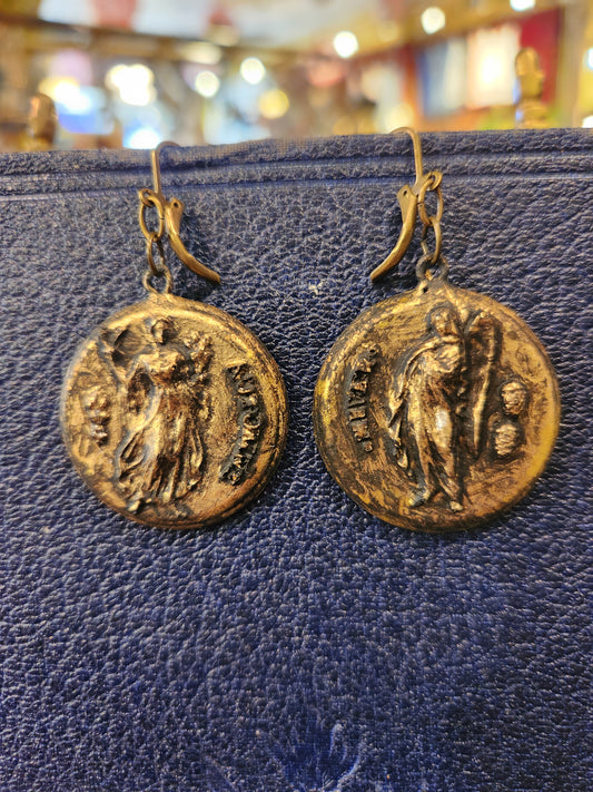 Seasons of Wither Handmade Artisan Earrings - Antiqued Gold