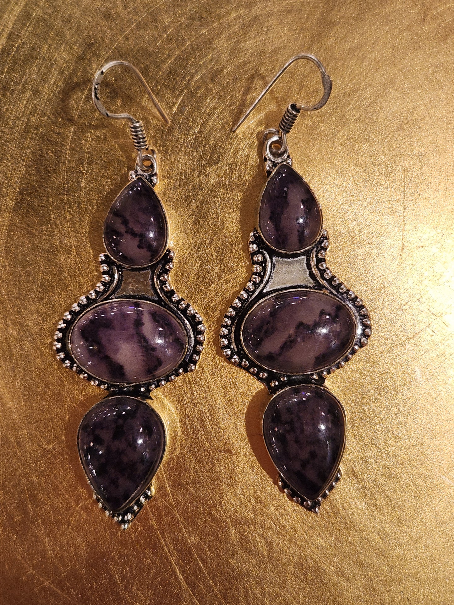 Amethyst Trio Dangle Earrings