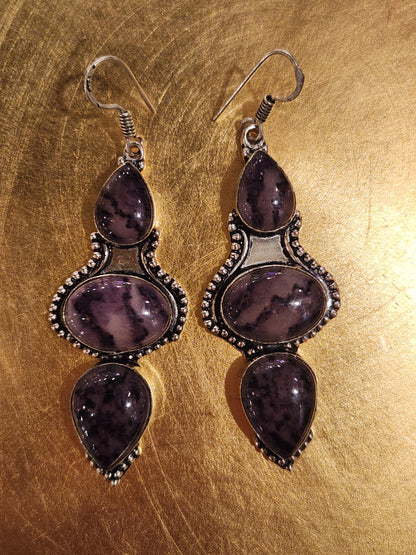 Amethyst Trio Dangle Earrings