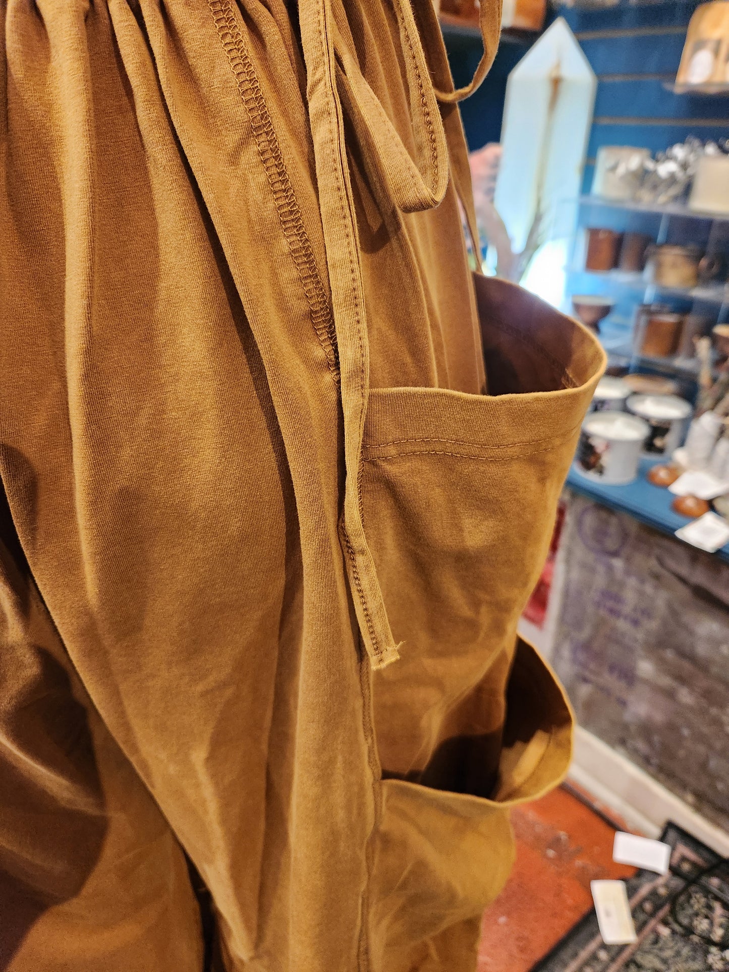 Drawstring Back Waist Jumpsuit ( Toffee)