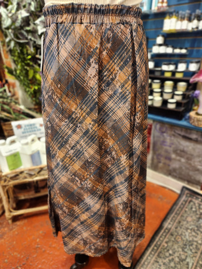 Corduroy Plaid Skirt