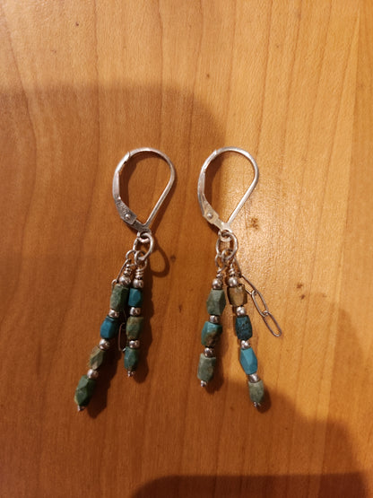 Beaded Strand Earrings - Sterling Silver