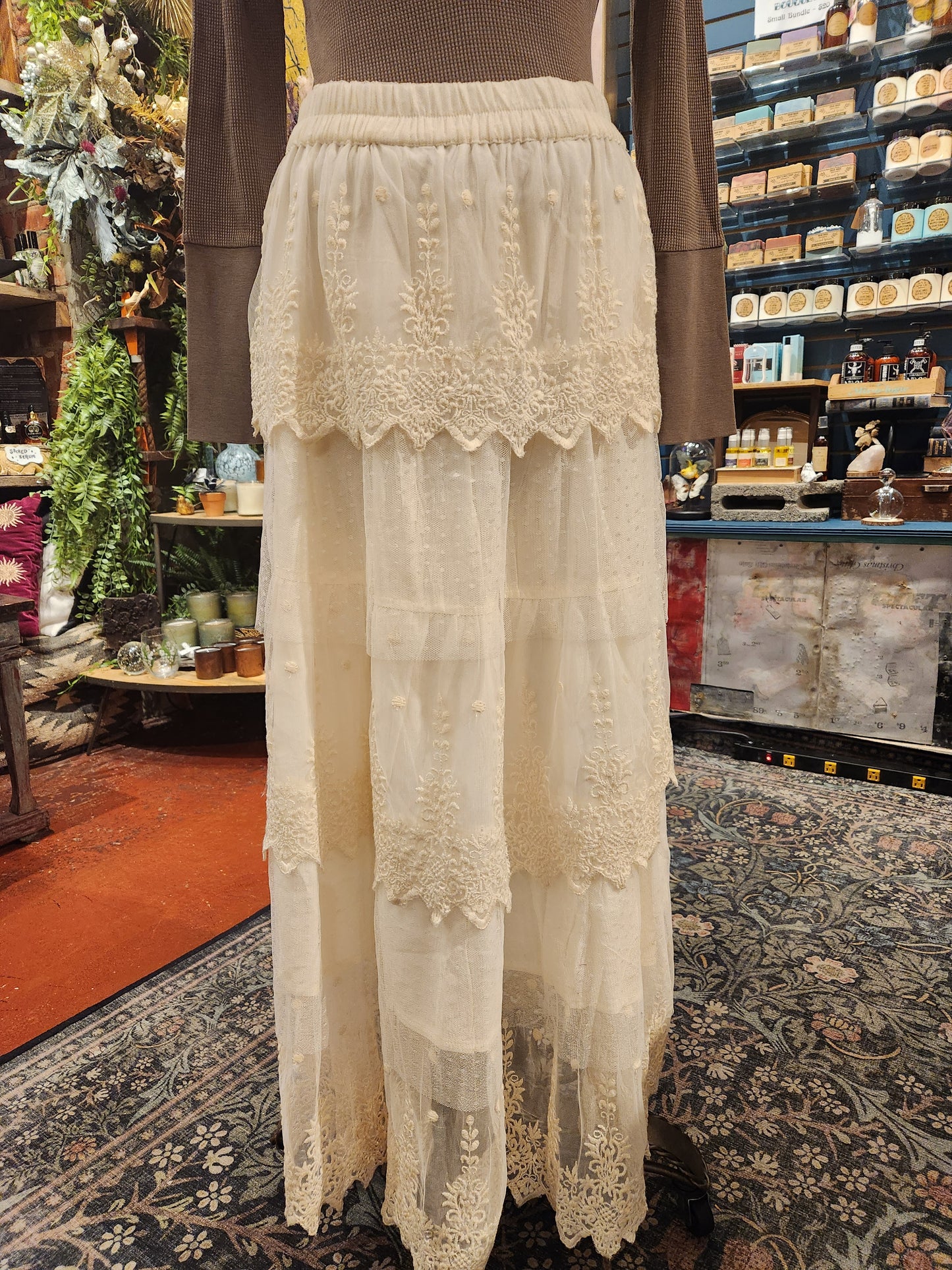 Chantilly Maxi Skirt - Ivory