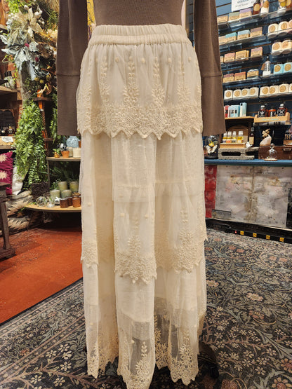 Chantilly Maxi Skirt - Ivory