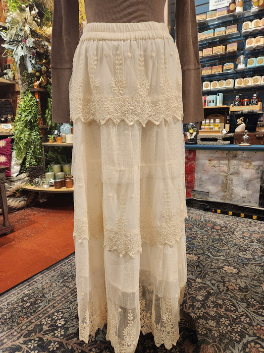 Chantilly Maxi Skirt - Ivory