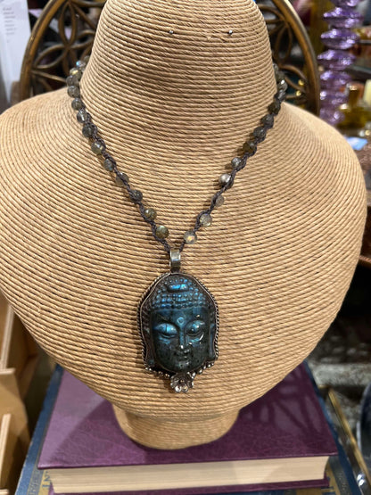 Labradorite Buddha Necklace