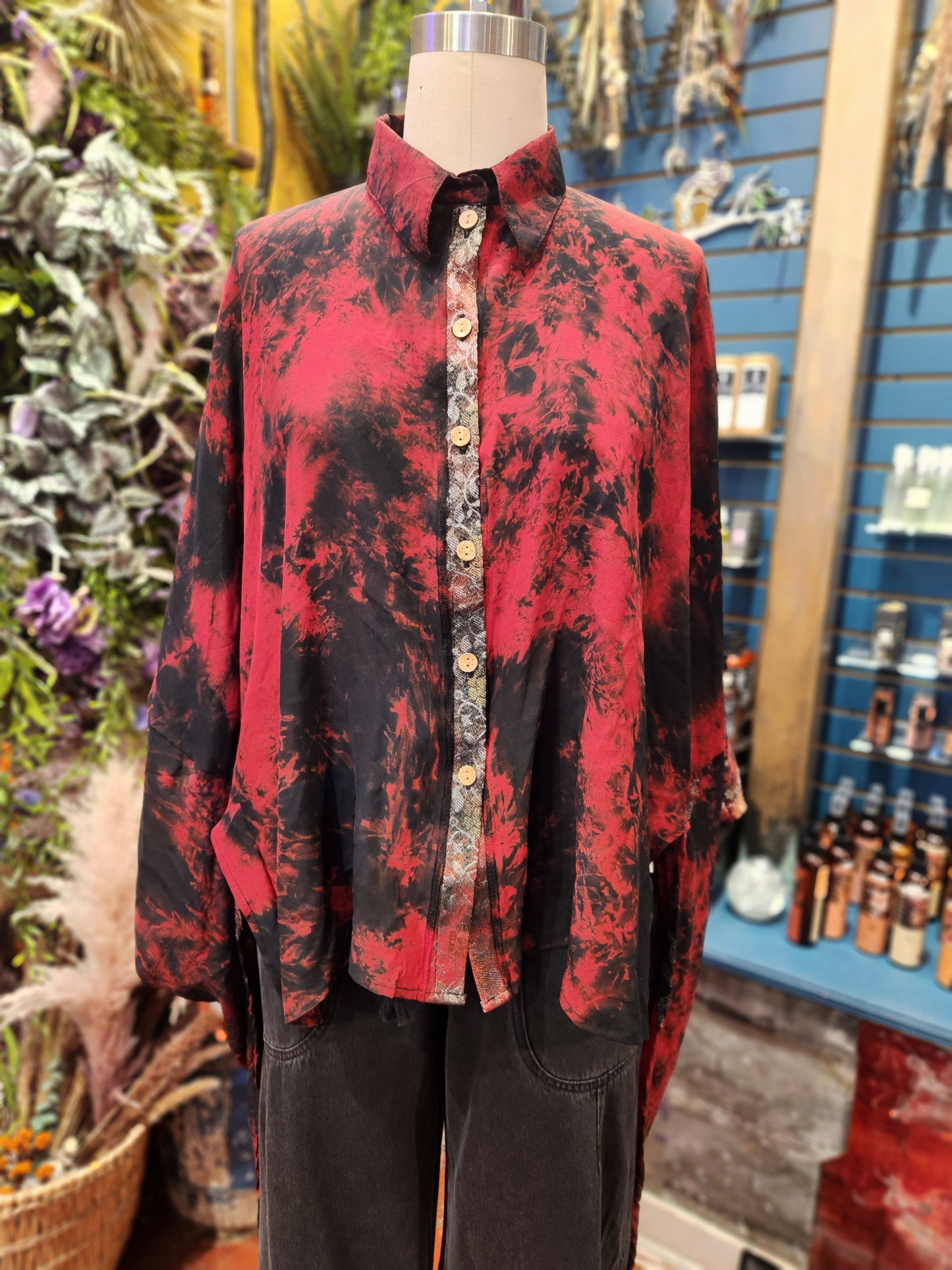 Crepe Sari Summer Nirvana Button Down