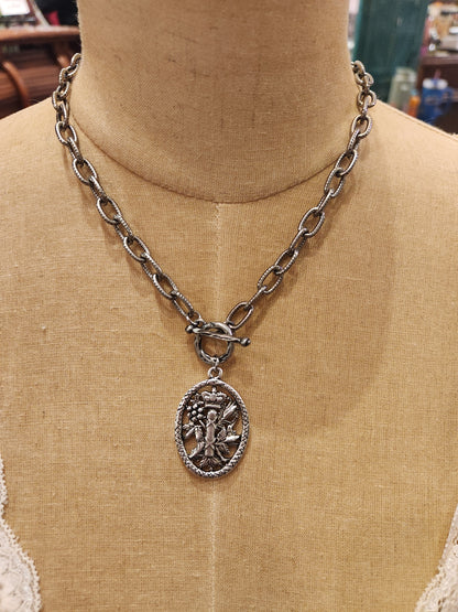 Scottish Crest Pendant Vintage Reproduction - Silver Plated