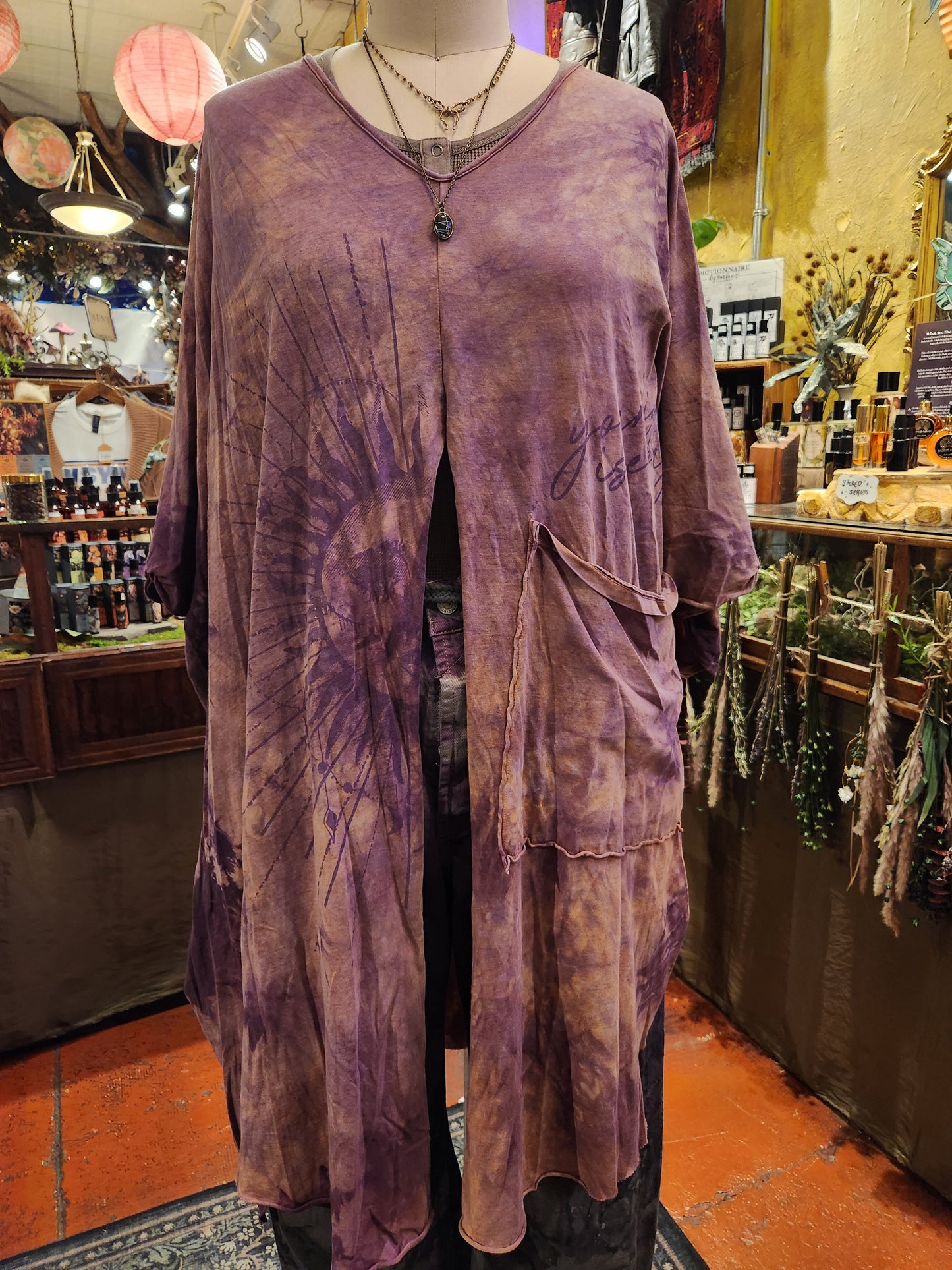 Hand Dyed Dream Split Muu Tee - Purple