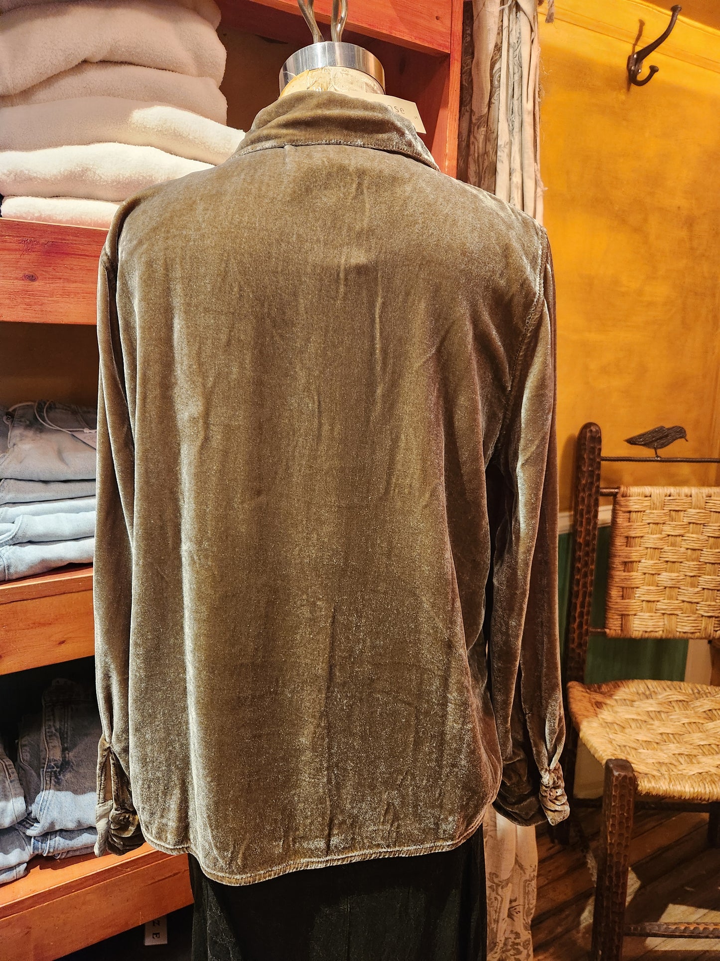 Velvet Fitted Shirt - Lentil