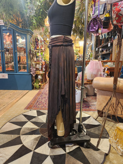 Maxi Athena Skirt - Brown w/ Braided Tie