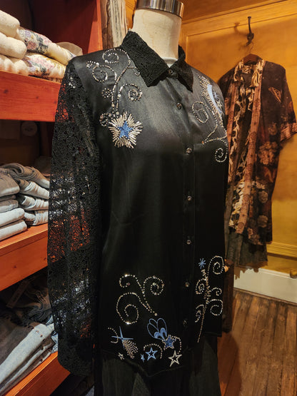 Vanti Embroidered Lace Shirt