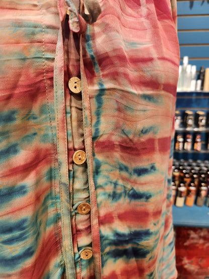 Crepe Sari Woodstock Duster Dress