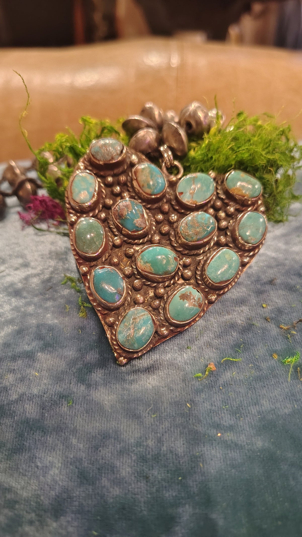 Turquoise Heart Silver Necklace