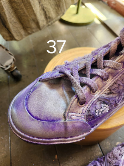 Hand Dyed Floral High Top Sneaker