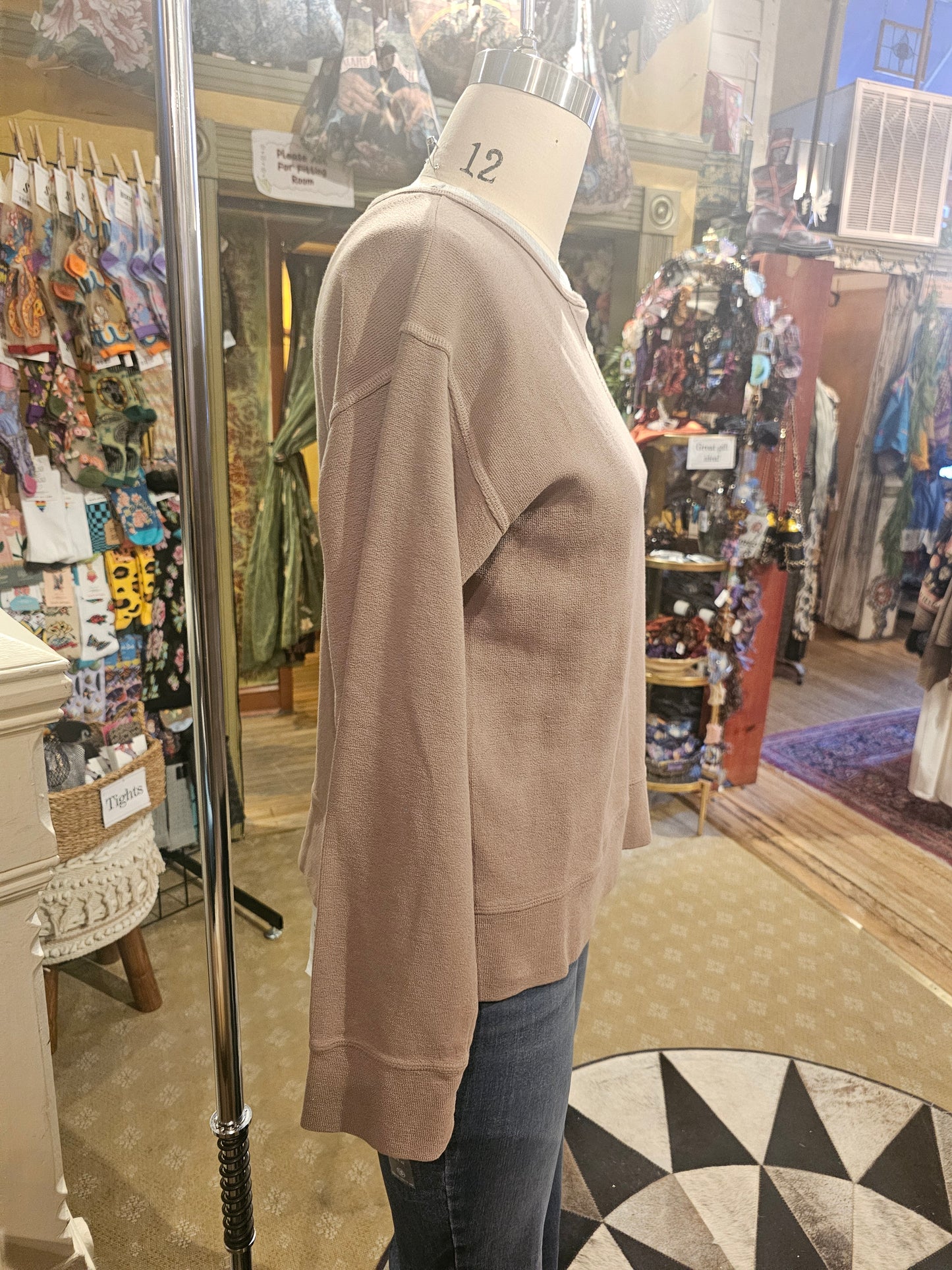 Cozy Crew Cropped Sweatshirt - Mushroom