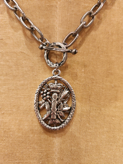 Scottish Crest Pendant Vintage Reproduction - Silver Plated