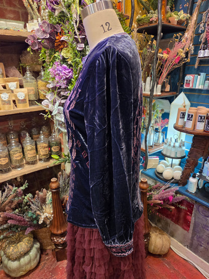 Kyoko- Velvet Button Blouse