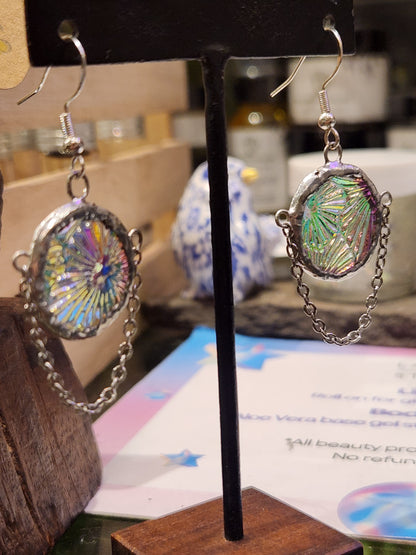 Circle Earrings (3) Pink Iridescent - *KC33