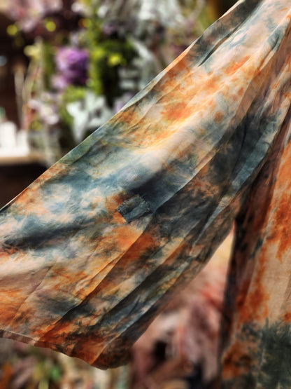 Crepe Sari Woodstock Duster Dress