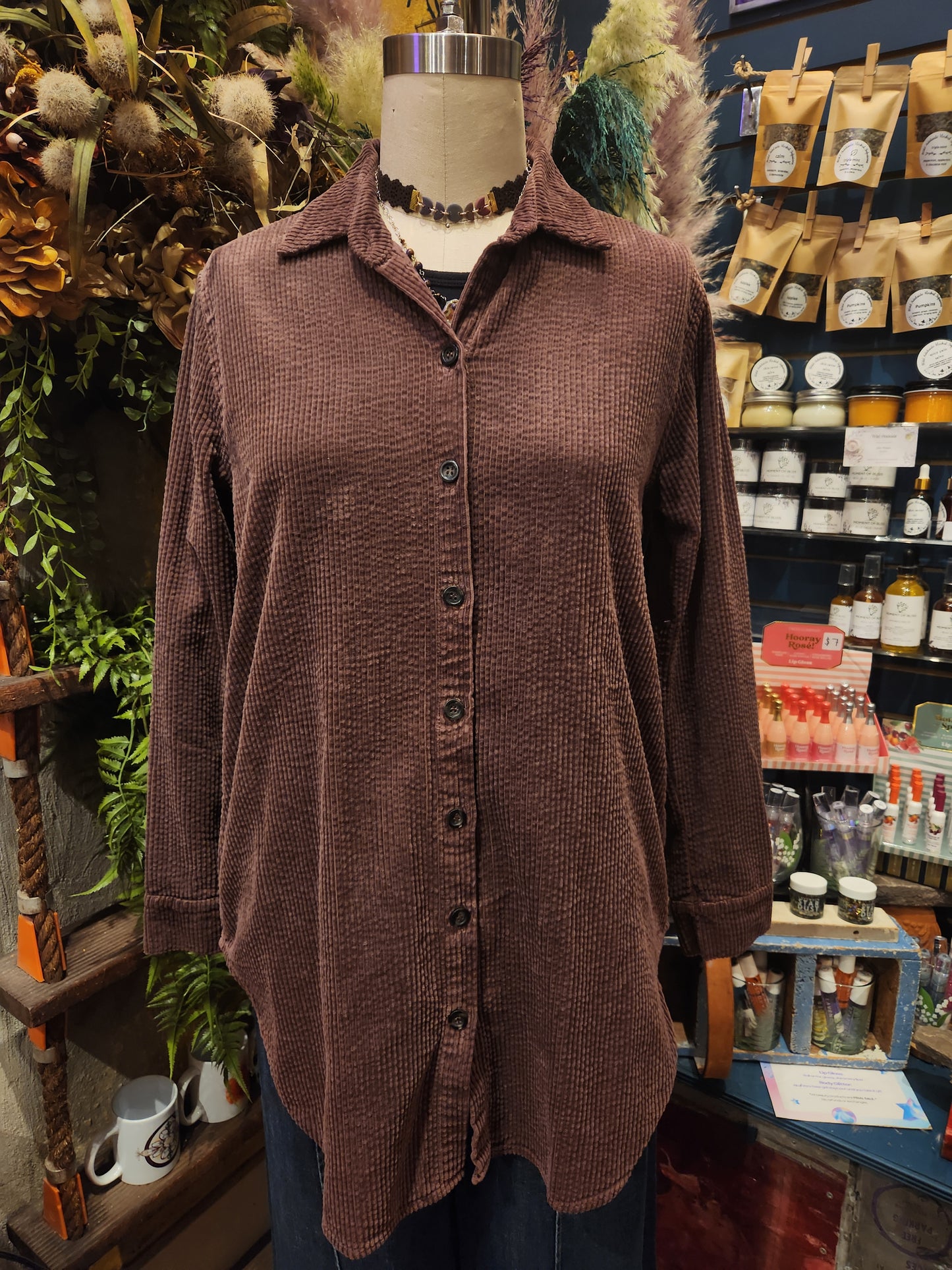 Aline Lux Cord Shirt - Cola