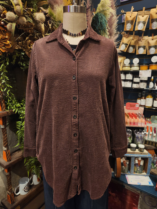 Aline Lux Cord Shirt - Cola