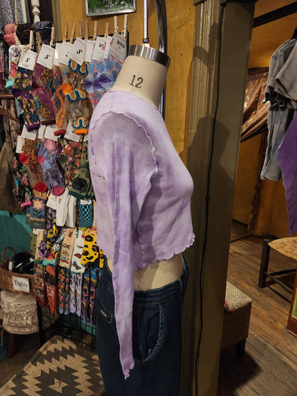 Hand Dyed 'Cutloose' Mesh Top - Purple