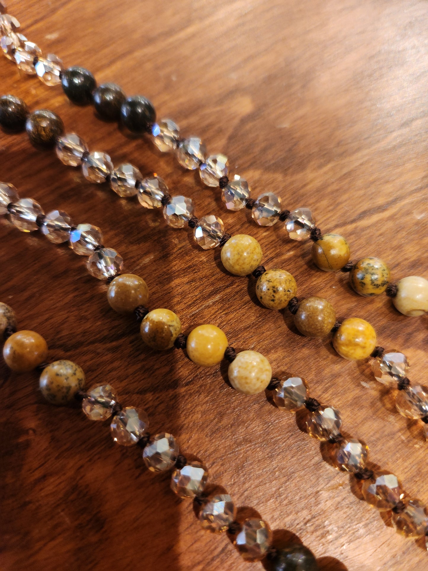 Labradorite and Tigers Eye Pendant with Mixed Stone Necklace