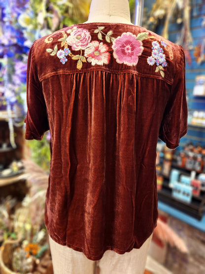 Velvet Yoke Blouse
