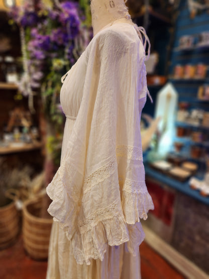 The Imogene -Ruffle Tie Dress ( one size)