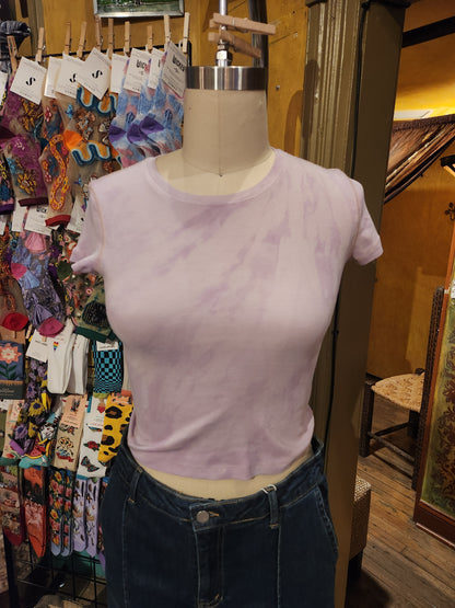 Hand Dyed 'Mimosa' Baby Tee - Pink