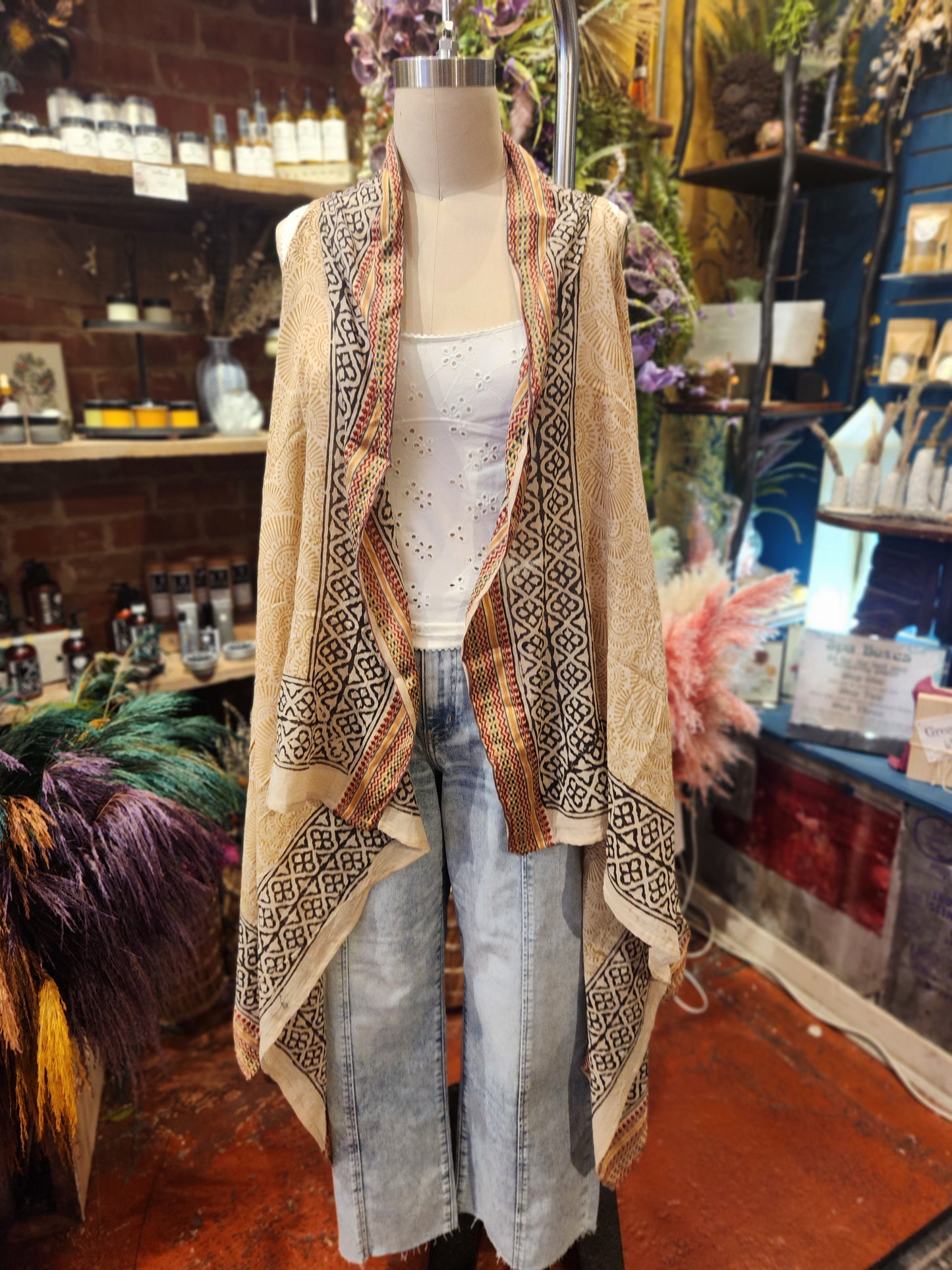Bagru  Long Vest ( multiple colors available )