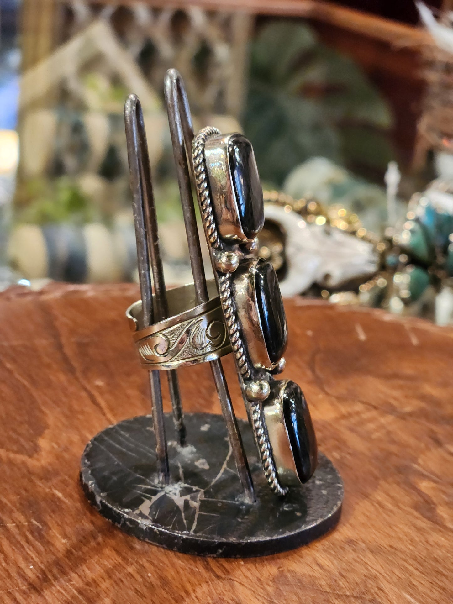 Stacked Hypersthene Ring