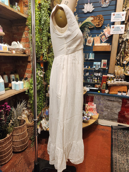 Applique Detail Bodice, Empire Seam, Maxi Dress
