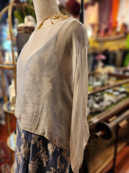 Silk Blend Sheer Cape