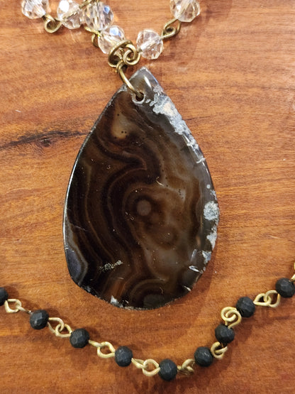 Gemstone Triple Layer Switch It Length Necklace