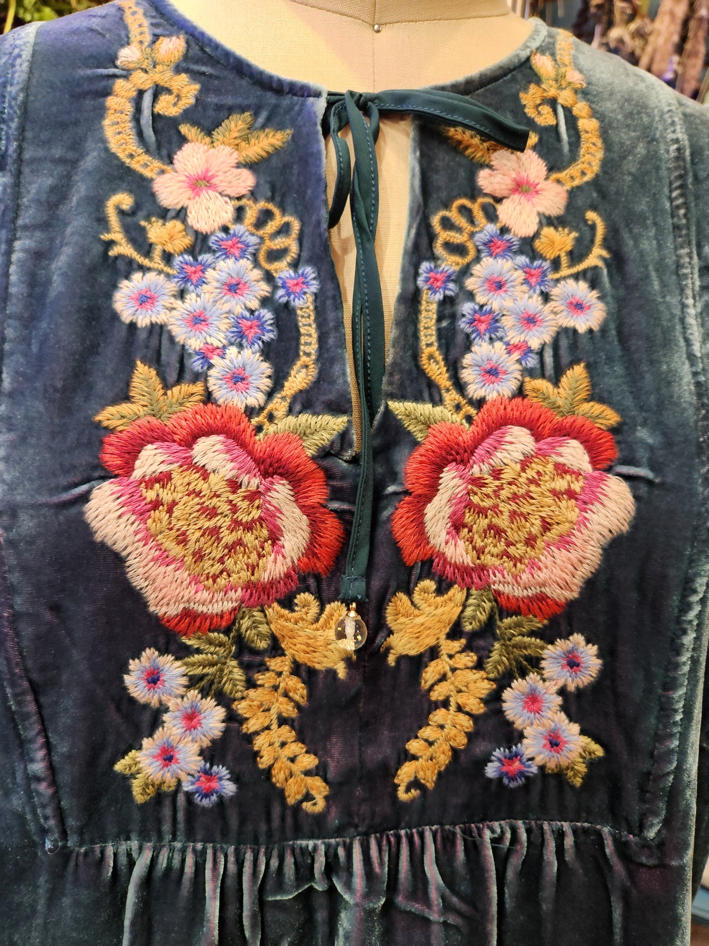 Velvet Yoke Blouse