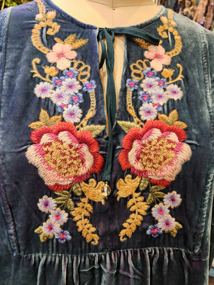 Velvet Yoke Blouse