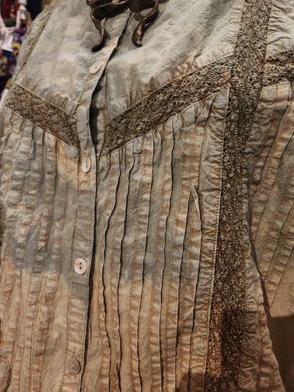 Hand Dyed 'Paperlace' Blouse - Pistachio