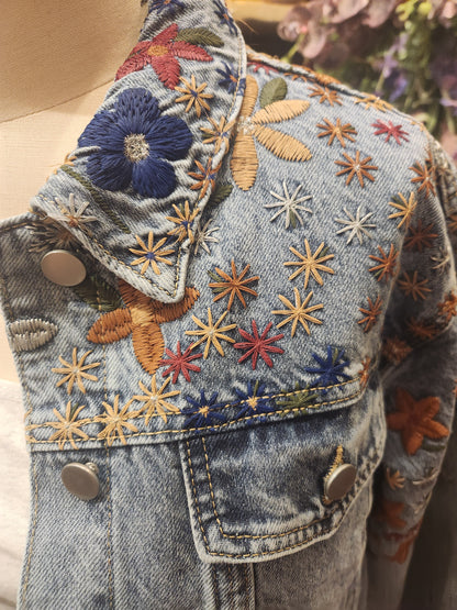 Wildflower embroidered denim jacket